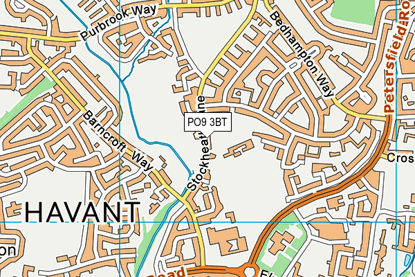 PO9 3BT map - OS VectorMap District (Ordnance Survey)