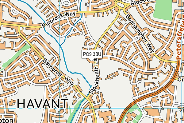 PO9 3BU map - OS VectorMap District (Ordnance Survey)