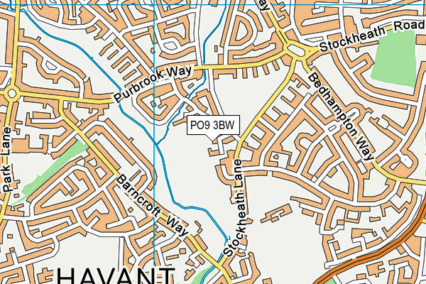 PO9 3BW map - OS VectorMap District (Ordnance Survey)
