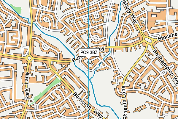 PO9 3BZ map - OS VectorMap District (Ordnance Survey)