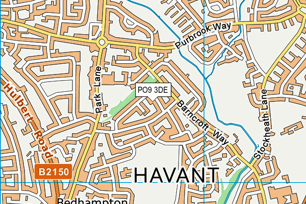 PO9 3DE map - OS VectorMap District (Ordnance Survey)