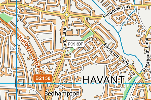 PO9 3DF map - OS VectorMap District (Ordnance Survey)
