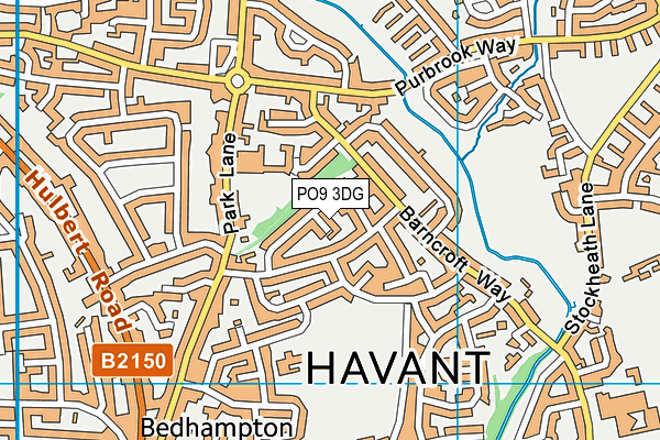 PO9 3DG map - OS VectorMap District (Ordnance Survey)