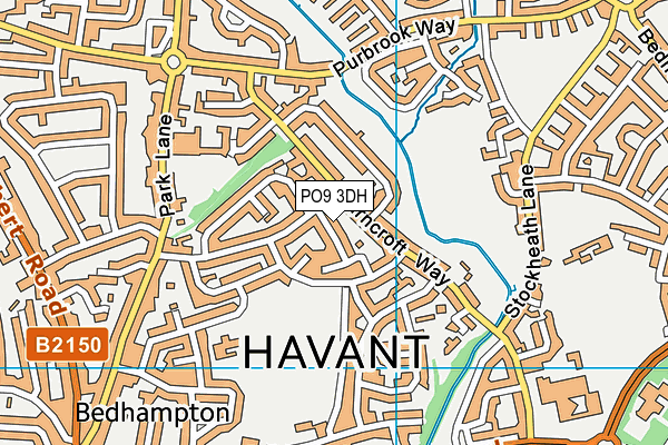 PO9 3DH map - OS VectorMap District (Ordnance Survey)