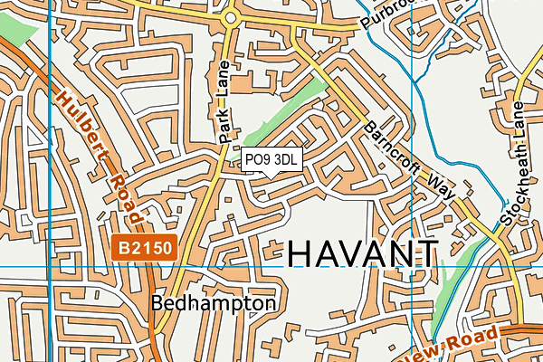 PO9 3DL map - OS VectorMap District (Ordnance Survey)