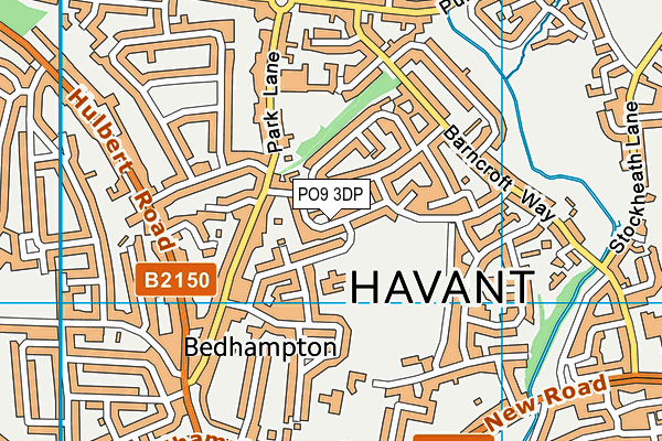 PO9 3DP map - OS VectorMap District (Ordnance Survey)
