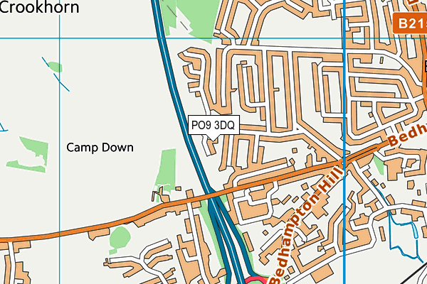 PO9 3DQ map - OS VectorMap District (Ordnance Survey)