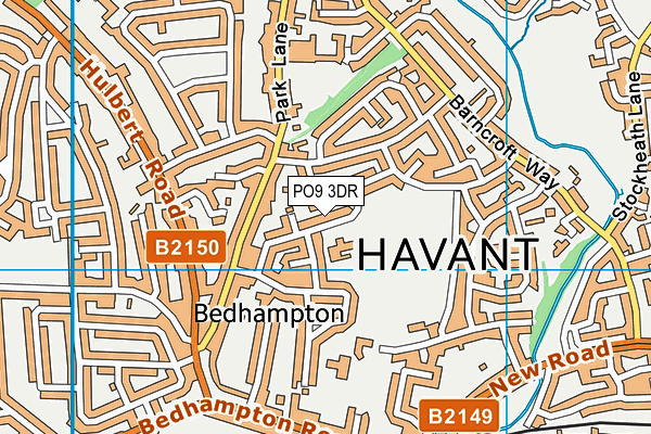 PO9 3DR map - OS VectorMap District (Ordnance Survey)