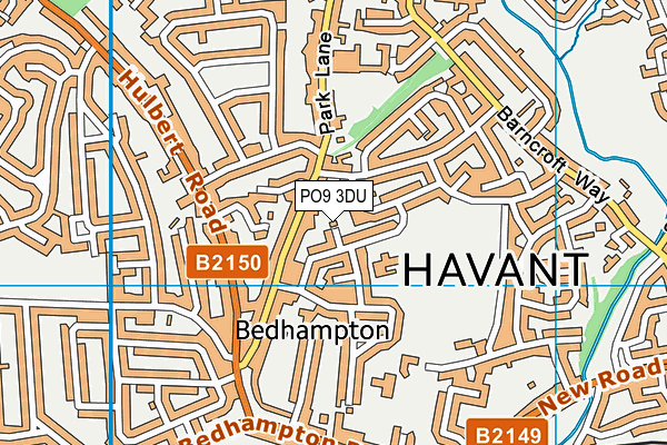 PO9 3DU map - OS VectorMap District (Ordnance Survey)
