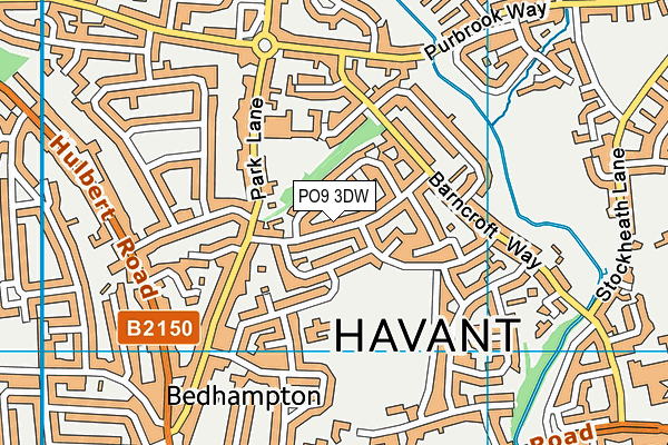 PO9 3DW map - OS VectorMap District (Ordnance Survey)