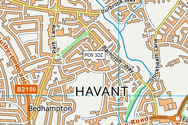 PO9 3DZ map - OS VectorMap District (Ordnance Survey)