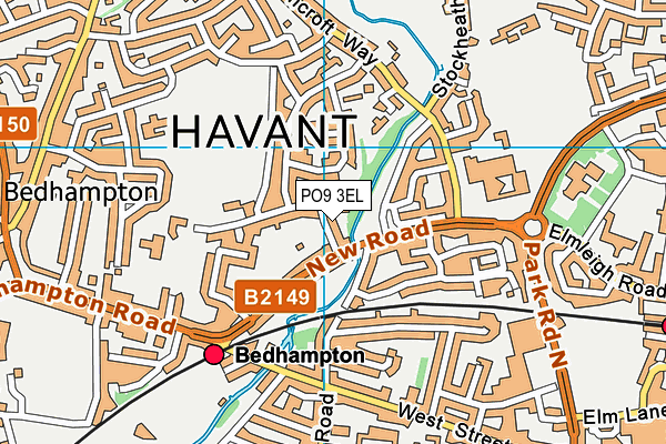 PO9 3EL map - OS VectorMap District (Ordnance Survey)