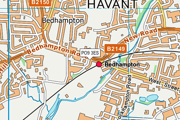 PO9 3ES map - OS VectorMap District (Ordnance Survey)