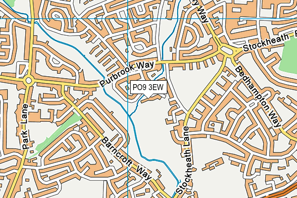 PO9 3EW map - OS VectorMap District (Ordnance Survey)
