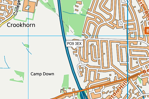 PO9 3EX map - OS VectorMap District (Ordnance Survey)