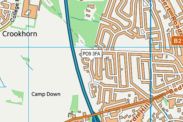 PO9 3FA map - OS VectorMap District (Ordnance Survey)
