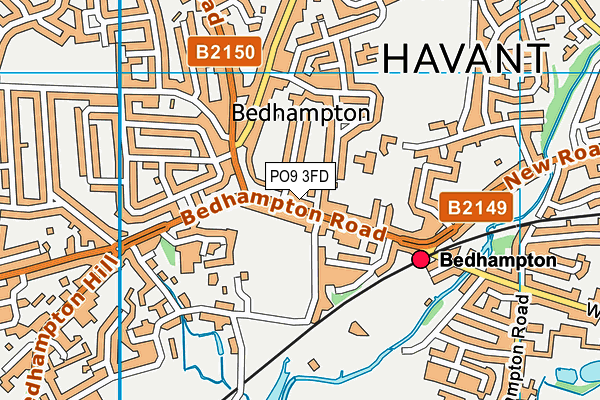 PO9 3FD map - OS VectorMap District (Ordnance Survey)