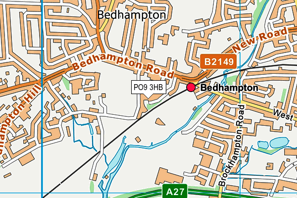 PO9 3HB map - OS VectorMap District (Ordnance Survey)