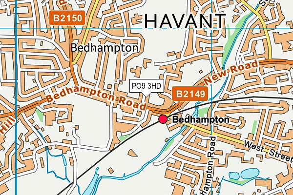 PO9 3HD map - OS VectorMap District (Ordnance Survey)