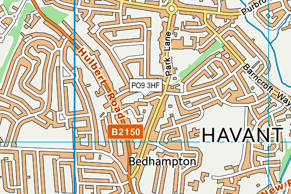 PO9 3HF map - OS VectorMap District (Ordnance Survey)