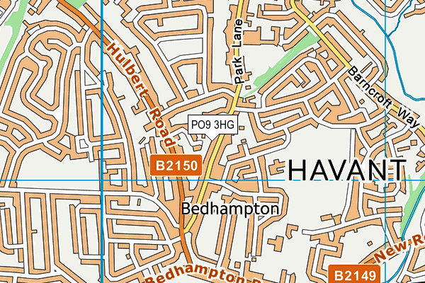 PO9 3HG map - OS VectorMap District (Ordnance Survey)