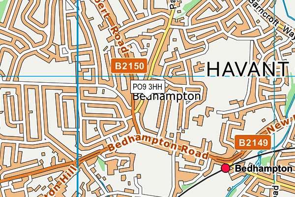 PO9 3HH map - OS VectorMap District (Ordnance Survey)