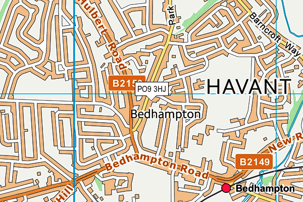 PO9 3HJ map - OS VectorMap District (Ordnance Survey)