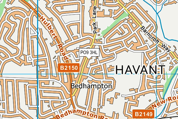 PO9 3HL map - OS VectorMap District (Ordnance Survey)