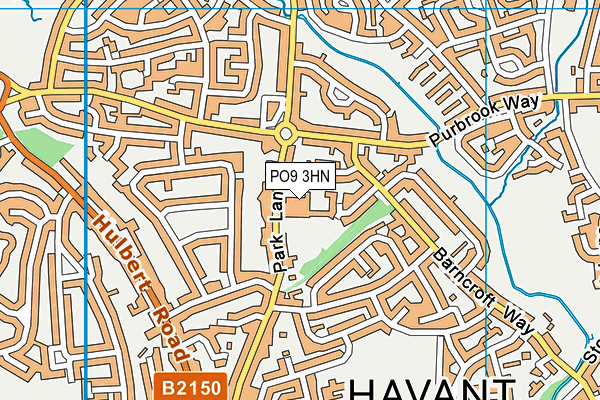 PO9 3HN map - OS VectorMap District (Ordnance Survey)