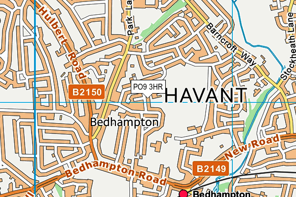 PO9 3HR map - OS VectorMap District (Ordnance Survey)