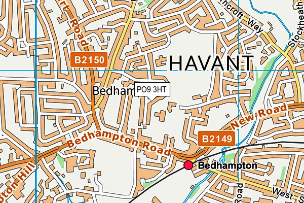 PO9 3HT map - OS VectorMap District (Ordnance Survey)