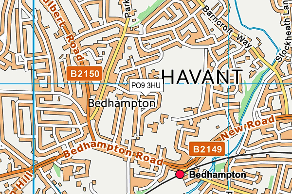 PO9 3HU map - OS VectorMap District (Ordnance Survey)