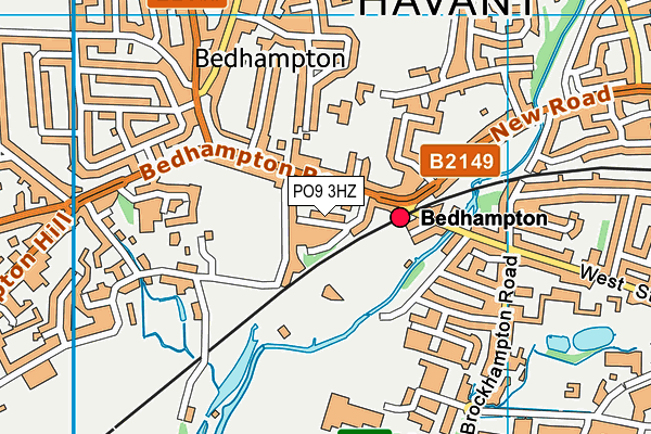 PO9 3HZ map - OS VectorMap District (Ordnance Survey)