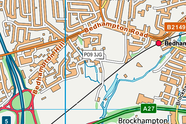 PO9 3JG map - OS VectorMap District (Ordnance Survey)