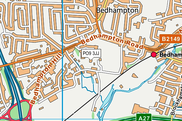 PO9 3JJ map - OS VectorMap District (Ordnance Survey)