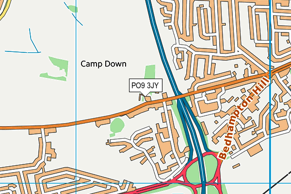 PO9 3JY map - OS VectorMap District (Ordnance Survey)