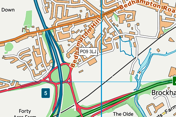 PO9 3LJ map - OS VectorMap District (Ordnance Survey)