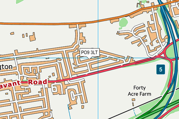 PO9 3LT map - OS VectorMap District (Ordnance Survey)