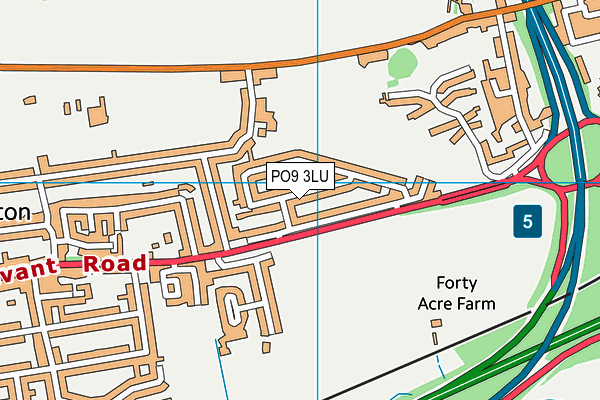 PO9 3LU map - OS VectorMap District (Ordnance Survey)