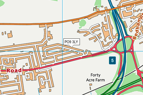 PO9 3LY map - OS VectorMap District (Ordnance Survey)
