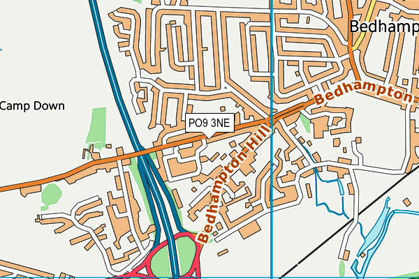 PO9 3NE map - OS VectorMap District (Ordnance Survey)