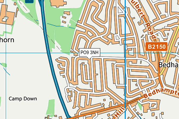 PO9 3NH map - OS VectorMap District (Ordnance Survey)