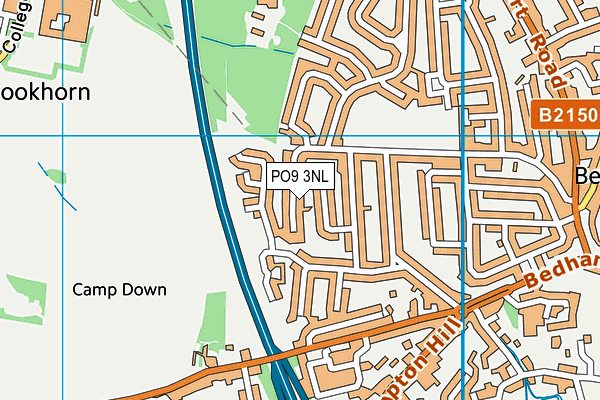 PO9 3NL map - OS VectorMap District (Ordnance Survey)
