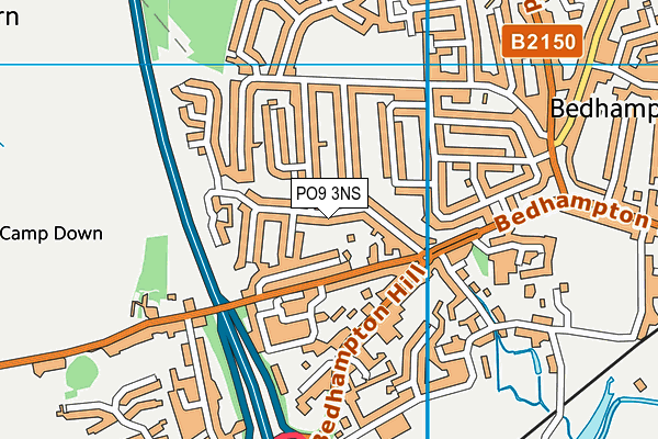 PO9 3NS map - OS VectorMap District (Ordnance Survey)
