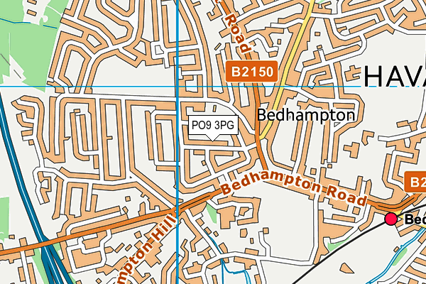 PO9 3PG map - OS VectorMap District (Ordnance Survey)
