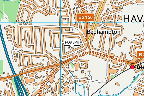 PO9 3PH map - OS VectorMap District (Ordnance Survey)