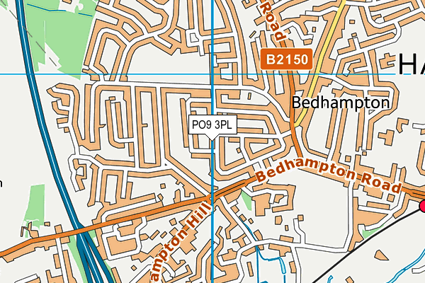 PO9 3PL map - OS VectorMap District (Ordnance Survey)