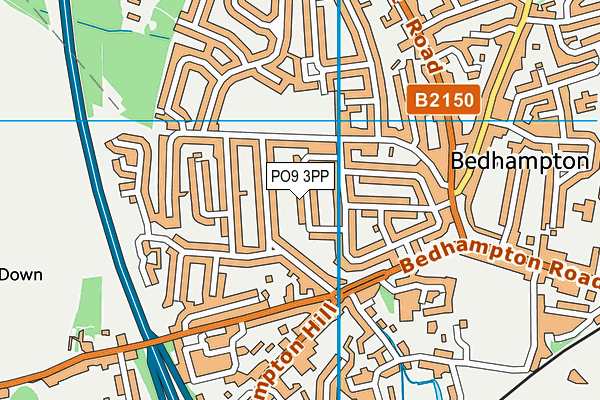 PO9 3PP map - OS VectorMap District (Ordnance Survey)
