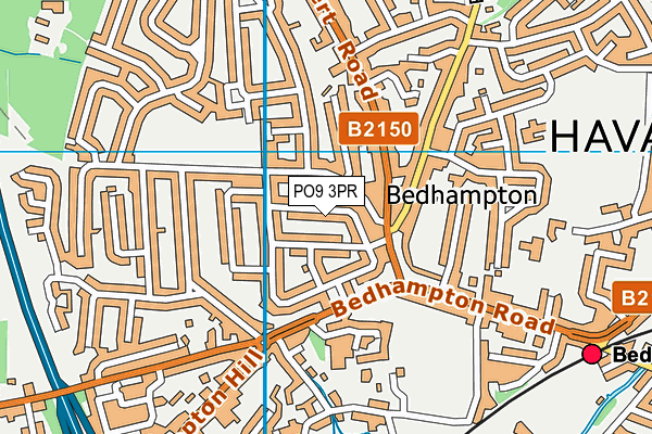 PO9 3PR map - OS VectorMap District (Ordnance Survey)