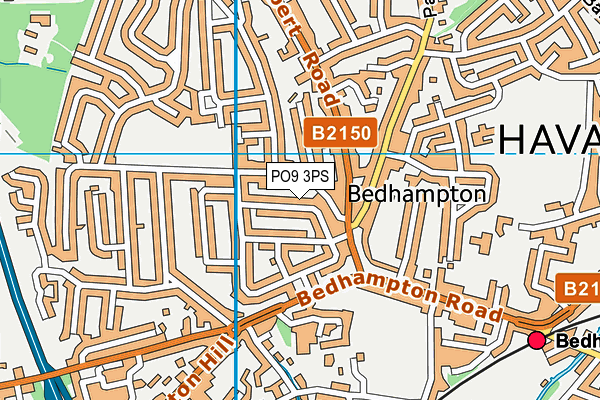 PO9 3PS map - OS VectorMap District (Ordnance Survey)